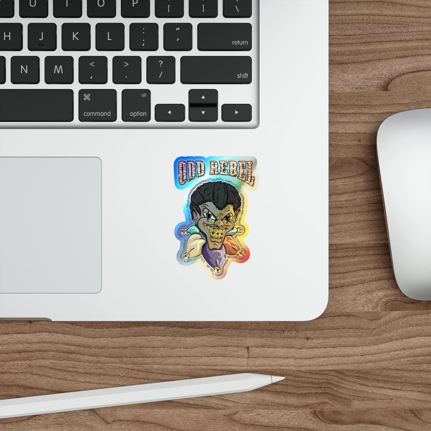 laptop sticker made from waterproof holographic vinyl