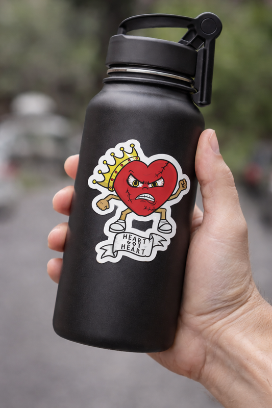 Vinyl sticker on water bottle, durable glossy kiss-cut sticker, waterproof sticker