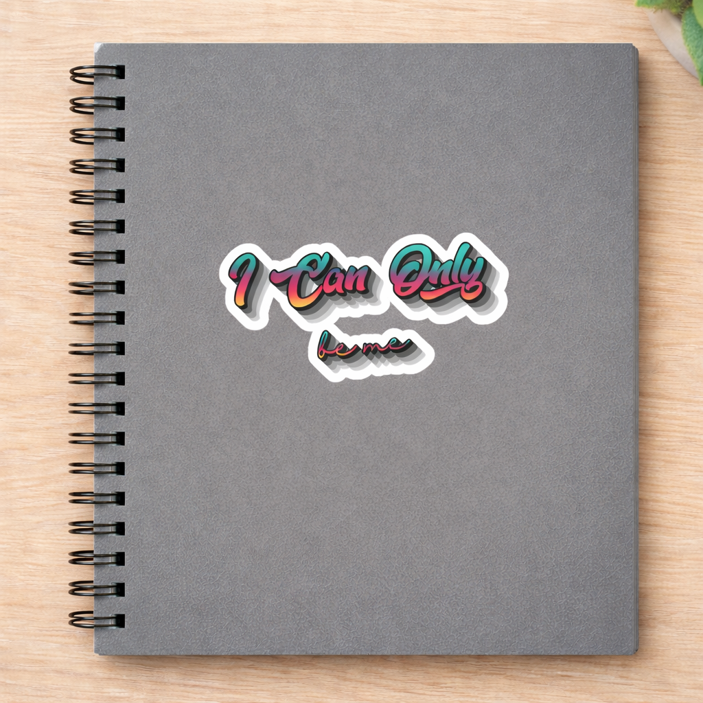 Vinyl sticker on notebook, durable kiss cut sticker