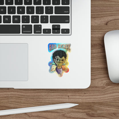 laptop sticker made from waterproof holographic vinyl 