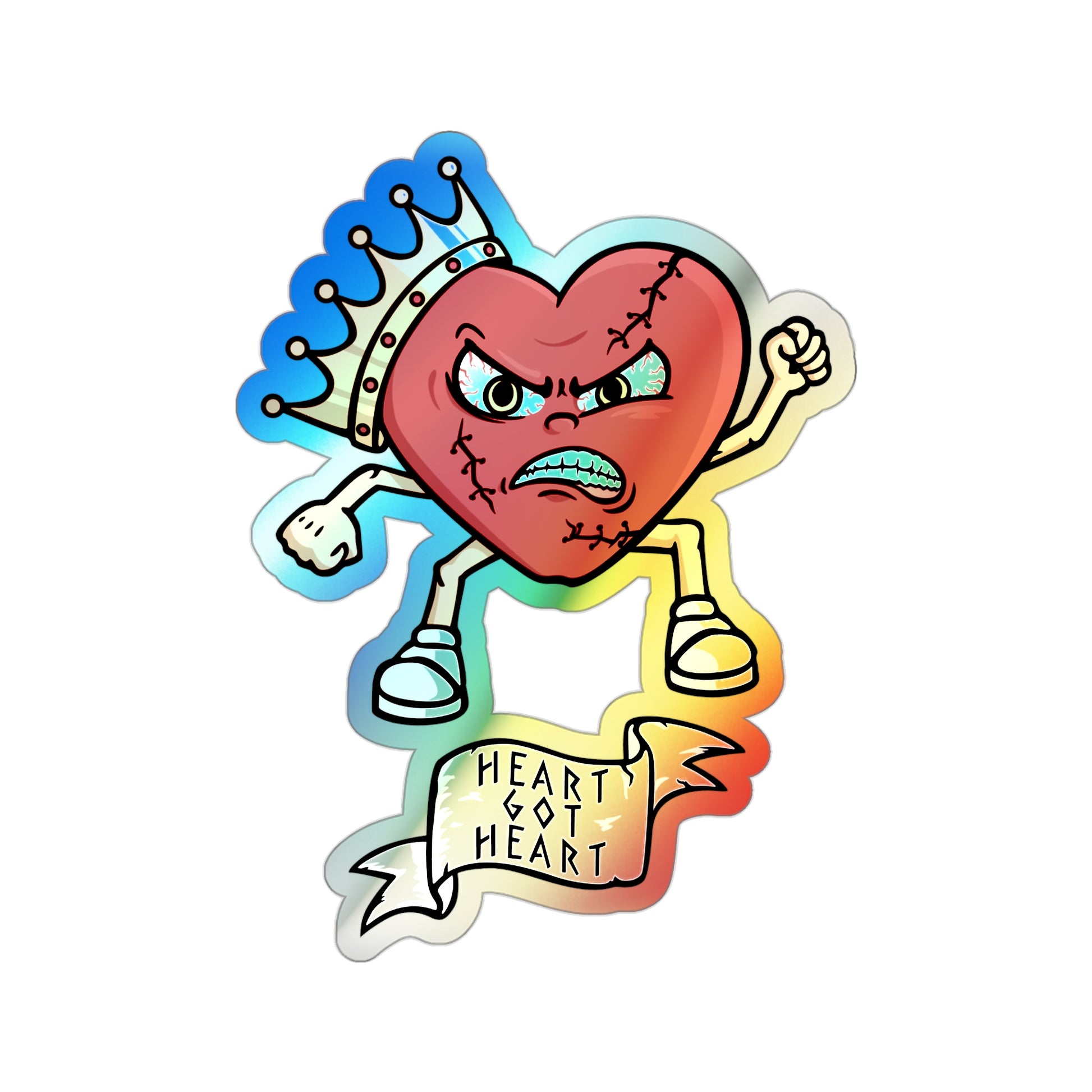 Odd Rebel heart hot heart holographic vinyl sticker, aesthetic sticker art, waterproof custom vinyl sticker