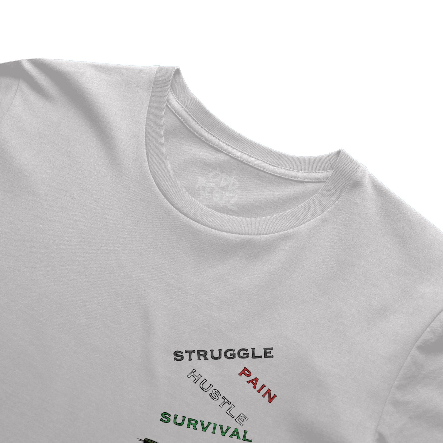 Urban style minimal graphic t-shirt print on white tee