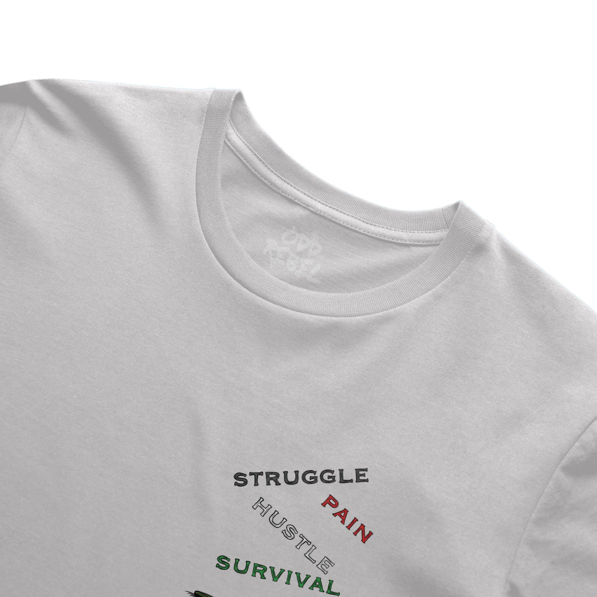 Urban style minimal graphic t-shirt print on white tee