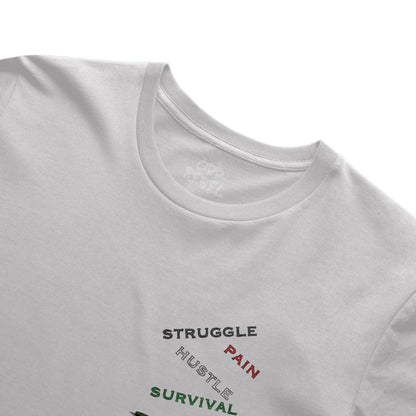 Urban style minimal graphic t-shirt print on white tee