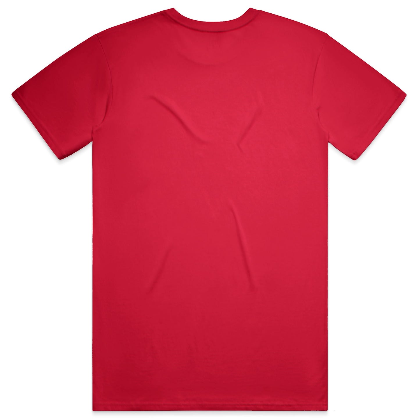 back view of plain red short sleeve t-shirt