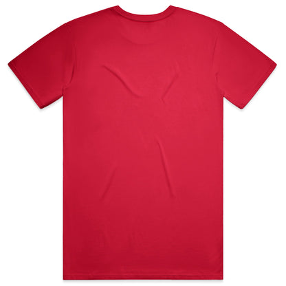 back view of plain red short sleeve t-shirt